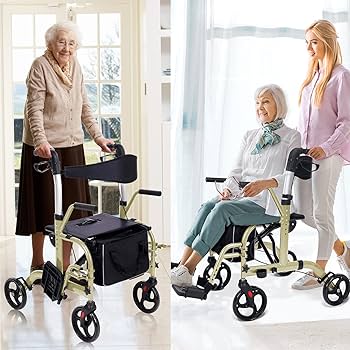 Amazon.com: WINLOVE 2 in 1 Rollator Walkers for Seniors with